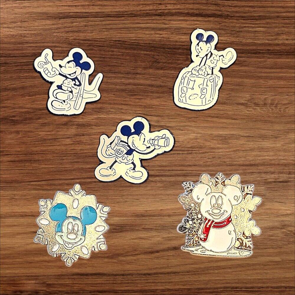 5 Mickey Mouse Disney Parks Trading Pins, Plus 2 Bonus Pins